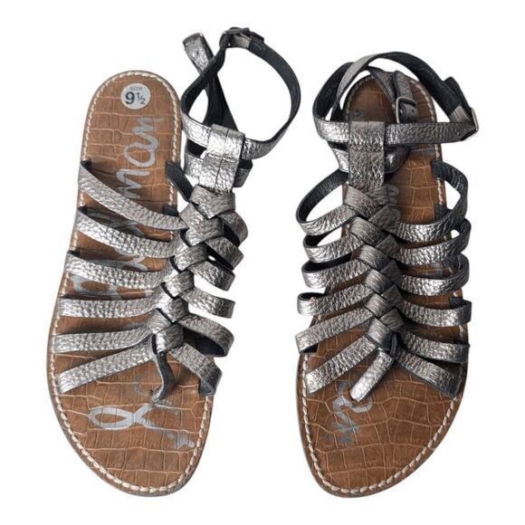 SAM EDELMAN Greco Strappy Bronzed Leather Sandal Size 9.5M - Picture 4 of 7